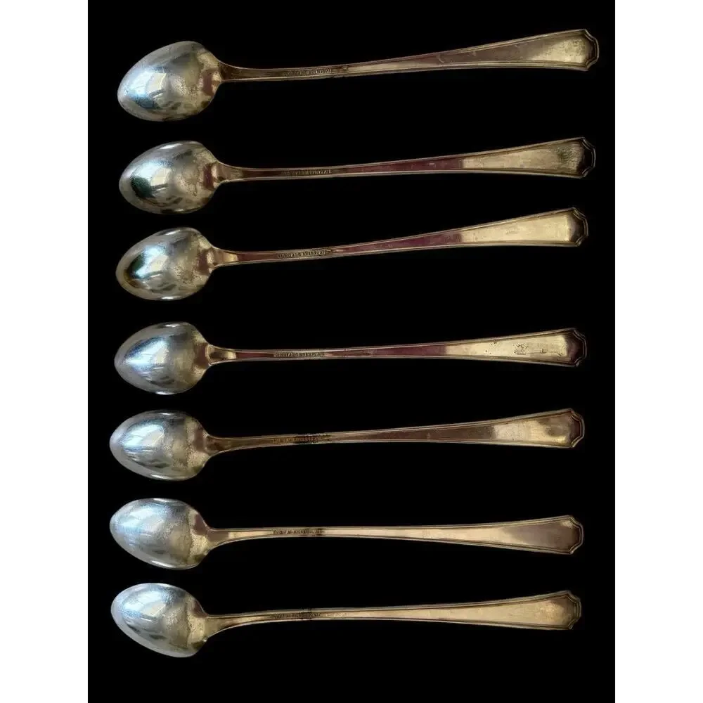 7 Silverplate Iced Tea Spoons Melody/Sybil ~ Puritan 1929 ~ No Mono